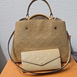 Louis Vuitton Tan Handbag and Wallet Set